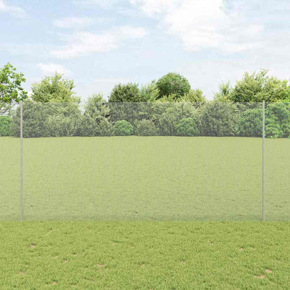 vidaXL Clôture avec poteaux argentée 1,5 x 10 m Acier