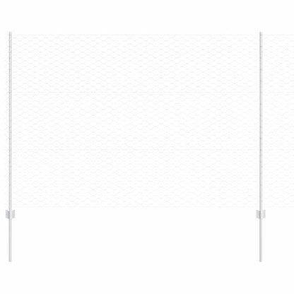 Zaun mit Pfosten Silber 1,5 x 10 m Stahl