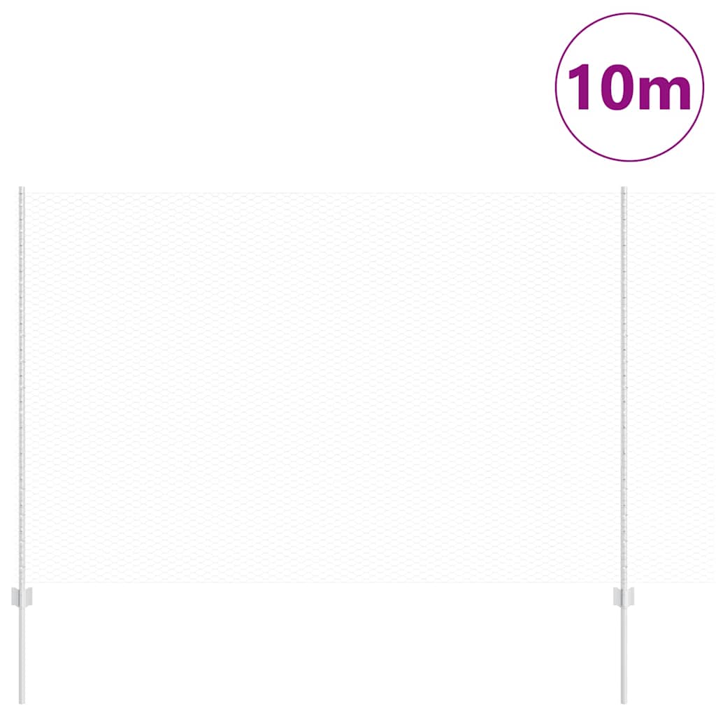 Zaun mit Pfosten Silber 1,6 x 10 m Stahl