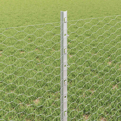 Zaun mit Pfosten Silber 0,6 x 25 m Stahl