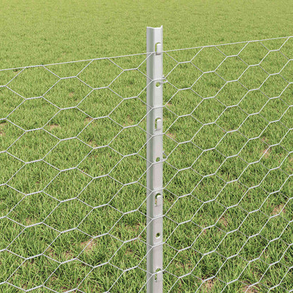 vidaXL Zaun mit Pfosten Silber 0,6 x 25 m Stahl
