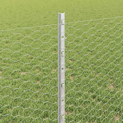 vidaXL Clôture avec poteaux argentée 0,8 x 25 m acier