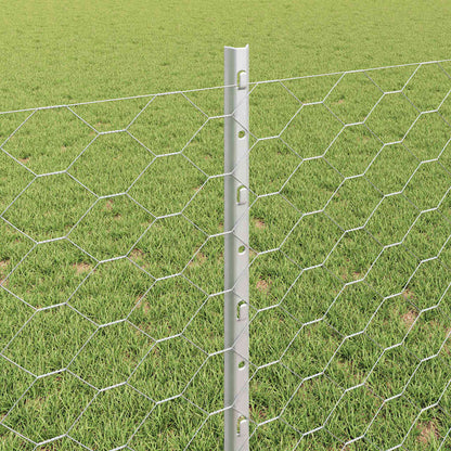vidaXL Clôture avec poteaux Argent 0,8 x 25 m Acier