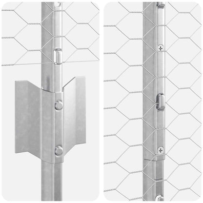 vidaXL Clôture avec poteaux Argenté 1 x 25 m Acier