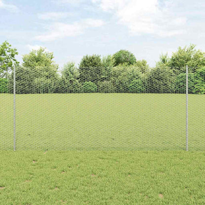 vidaXL Zaun mit Pfosten Silber 1,2 x 25 m Stahl