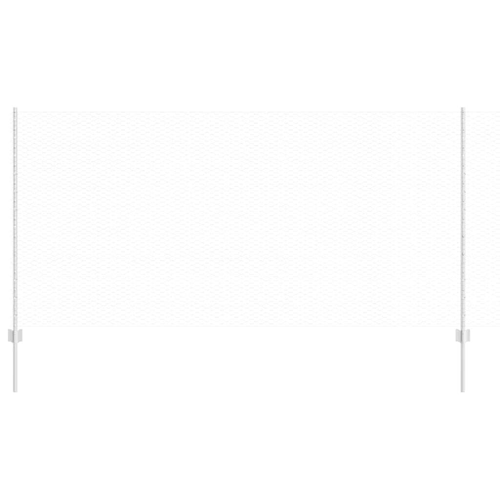 vidaXL Zaun mit Pfosten Silber 1,2 x 25 m Stahl