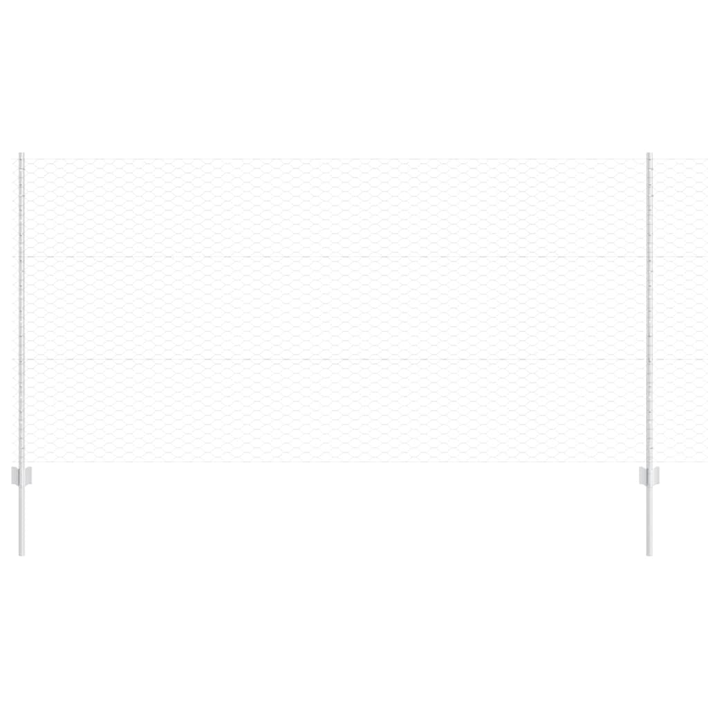 vidaXL Zaun mit Pfosten Silber 1,2 x 25 m Stahl