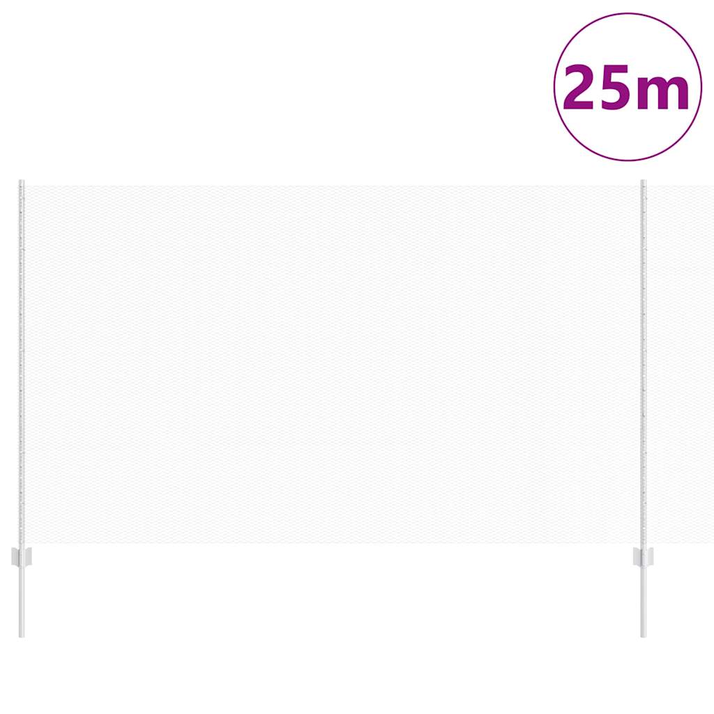 Zaun mit Pfosten Silber 1,4 x 25 m Stahl