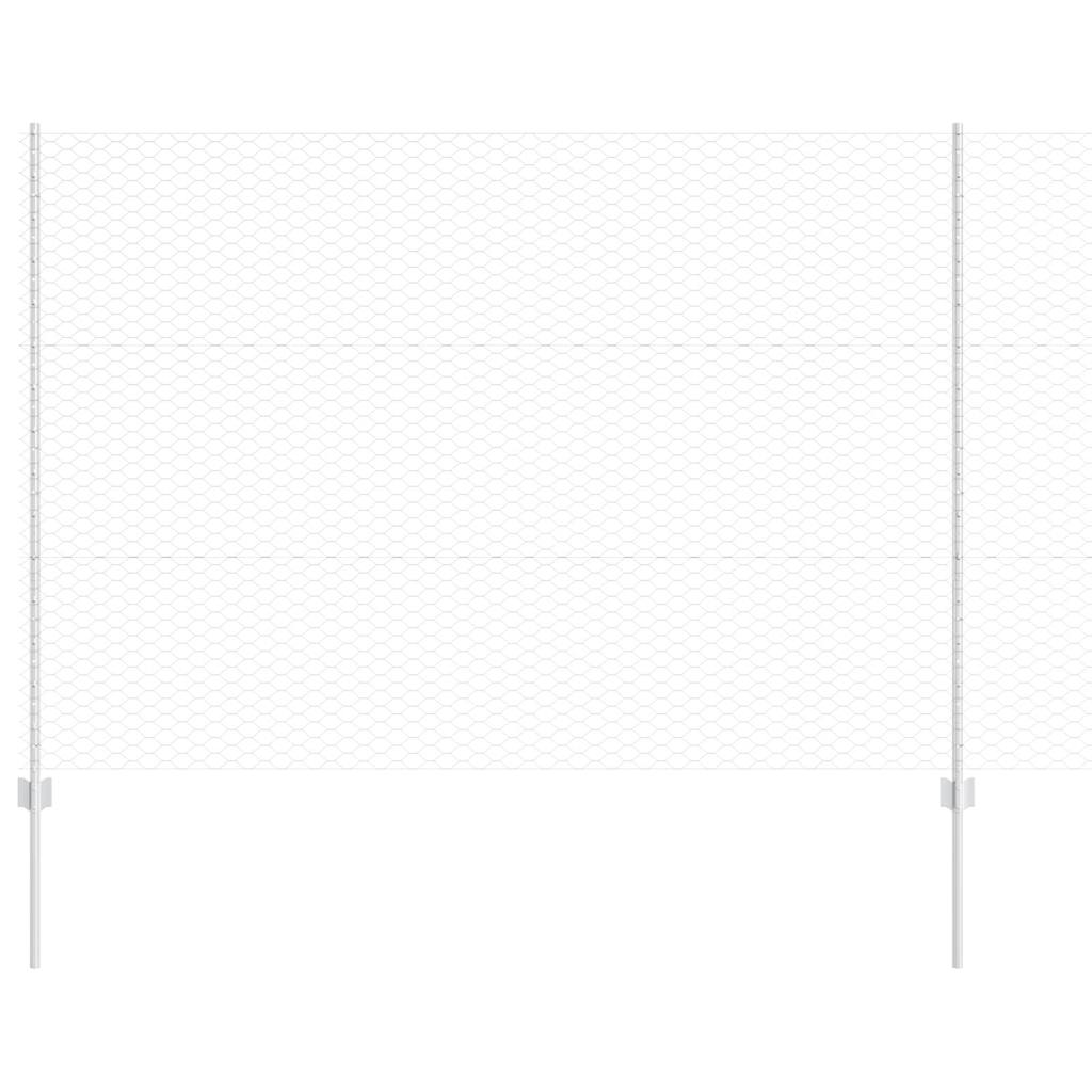 Zaun mit Pfosten Silber 1,5 x 25 m Stahl