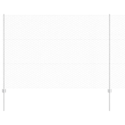 Zaun mit Pfosten Silber 1,5 x 25 m Stahl