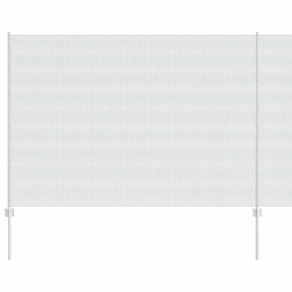 Zaun mit Pfosten Silber 1.6 x 25 m Stahl