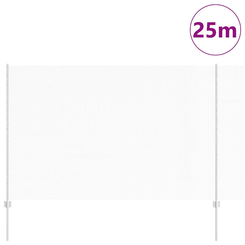 Zaun mit Pfosten Silber 1.6 x 25 m Stahl