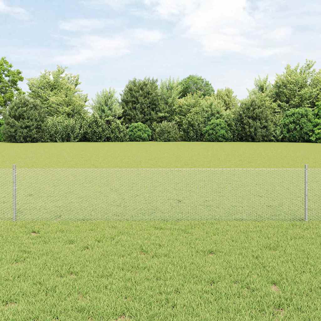 vidaXL Clôture avec poteaux Argent 0,4 x 50 m Acier