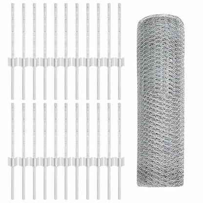 vidaXL Clôture avec poteaux Argent 0,4 x 50 m Acier