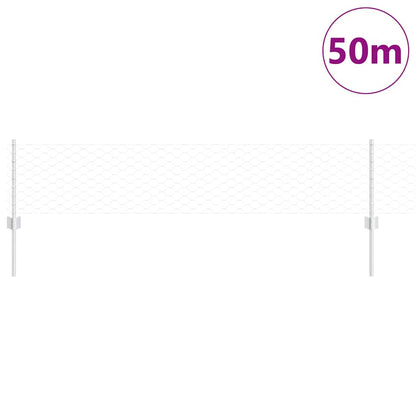 Zaun mit Pfosten Silber 0,4 x 50 m Stahl