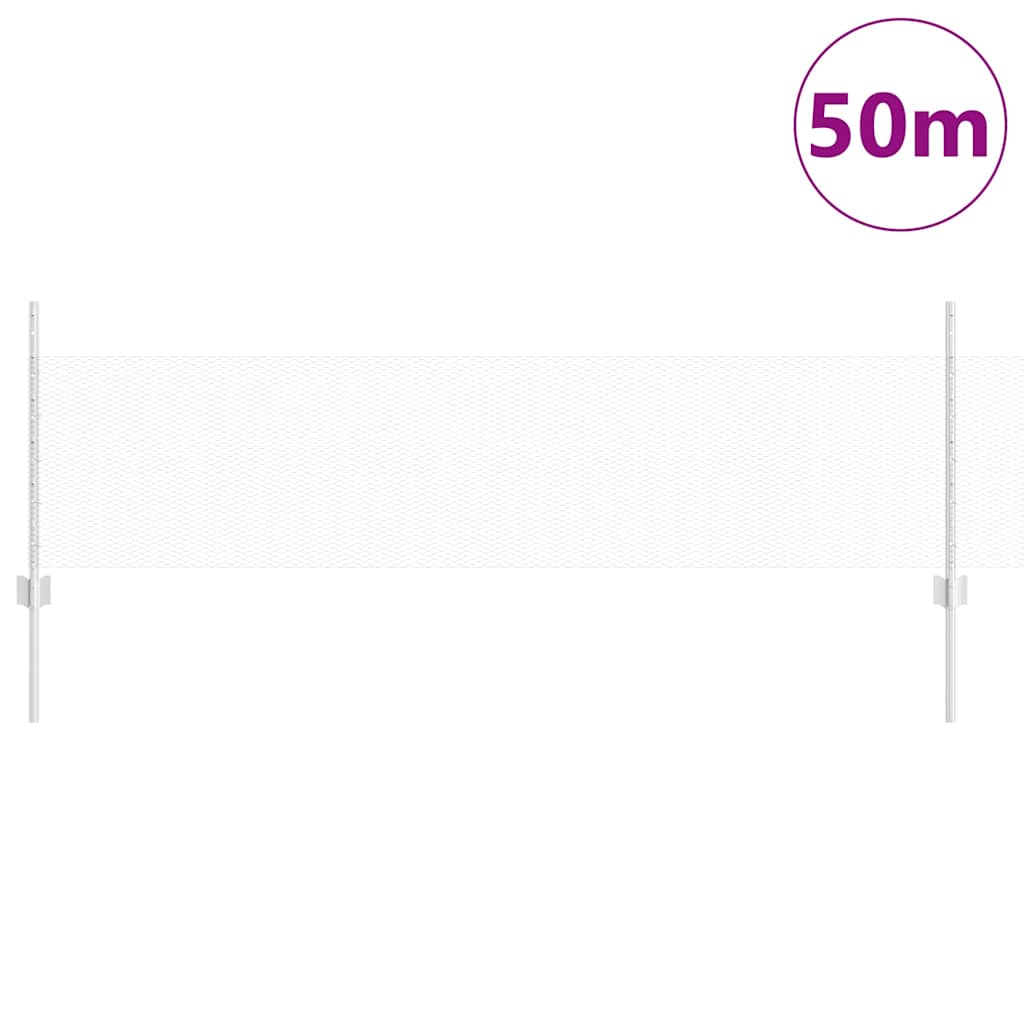 vidaXL Zaun mit Pfosten Silber 0,5 x 50 m Stahl