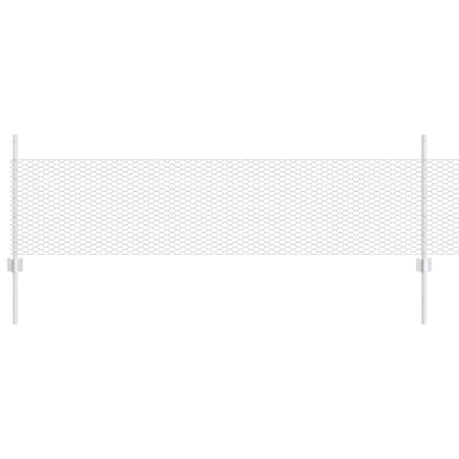 vidaXL Zaun mit Pfosten Silber 0,5 x 50 m Stahl