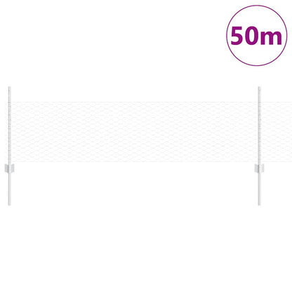 Zaun mit Pfosten Silber 0,5 x 50 m Stahl