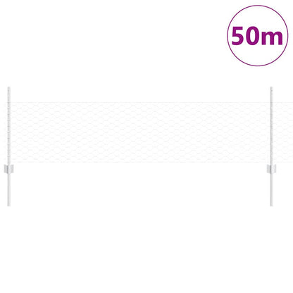 vidaXL Clôture avec poteaux argentée 0,5 x 50 m Acier