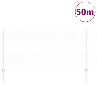 vidaXL Clôture avec poteaux argentée 1 x 50 m acier