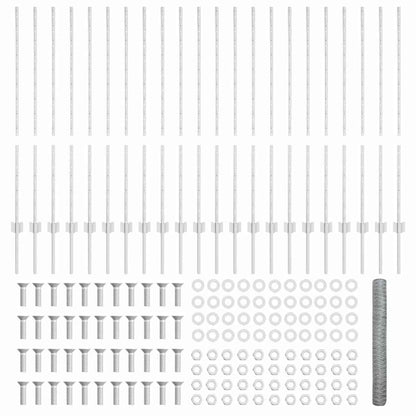 Zaun mit Pfosten Silber 1,2 x 50 m Stahl