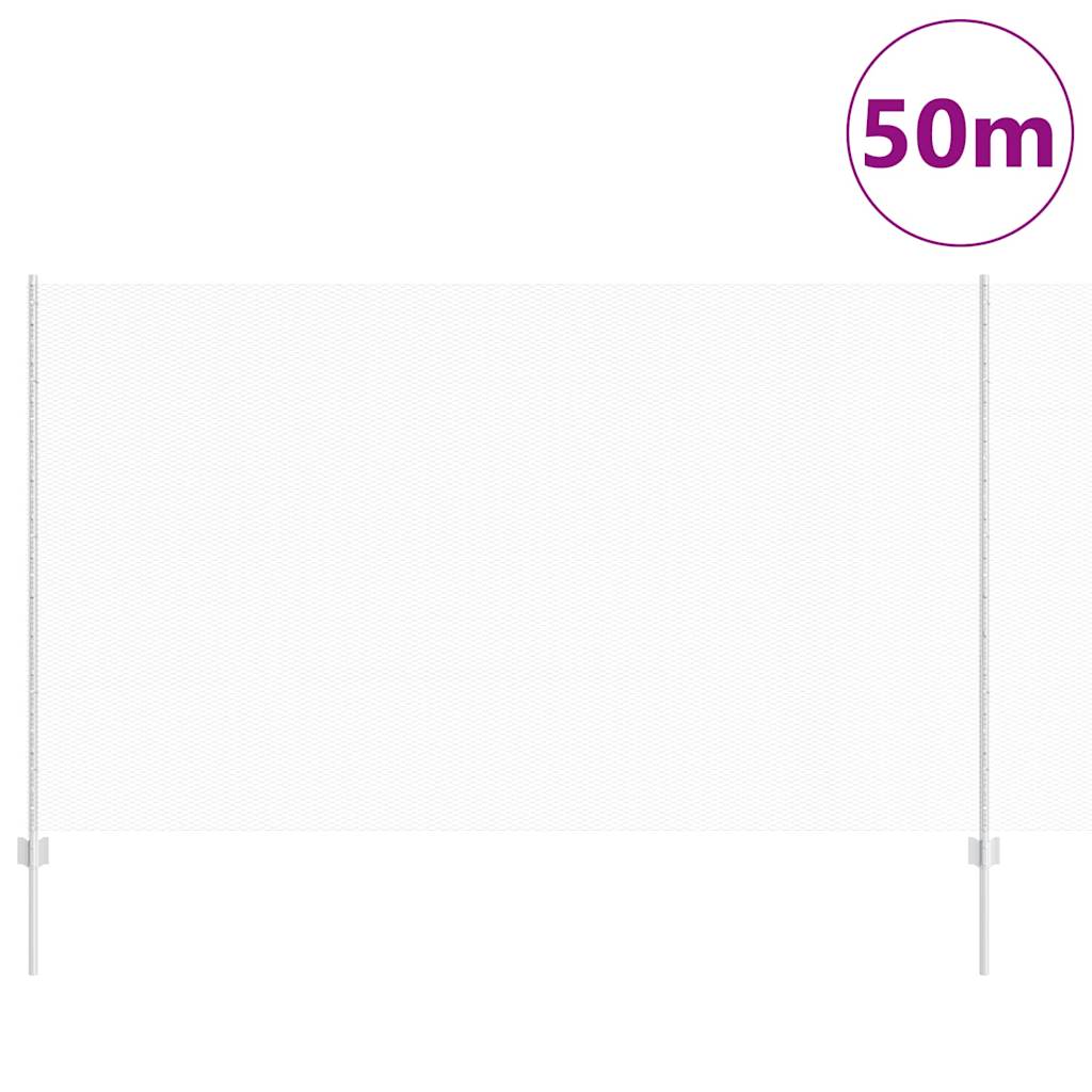 Zaun mit Pfosten Silber 1,4 x 50 m Stahl