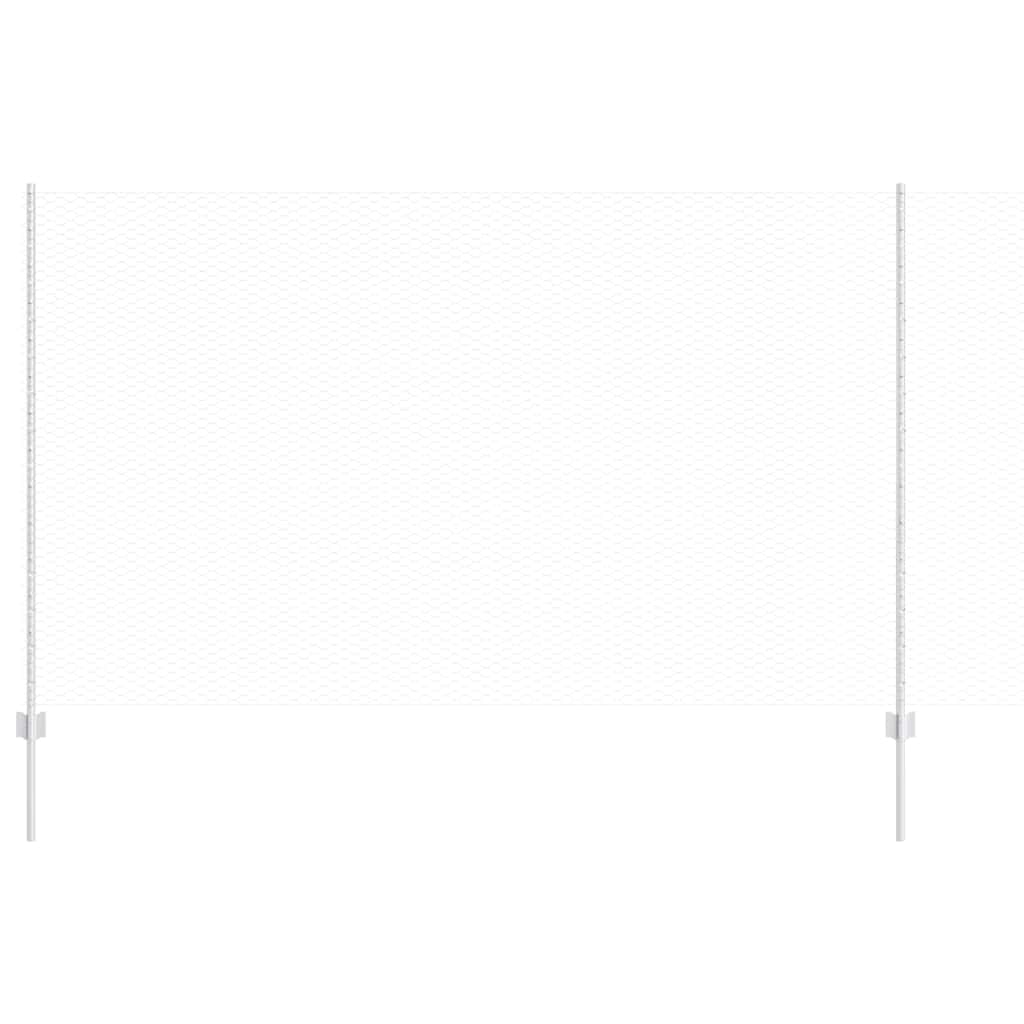 Zaun mit Pfosten Silber 1,4 x 50 m Stahl