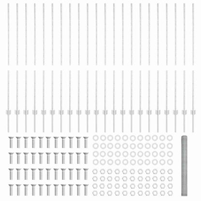 Zaun mit Pfosten Silber 1,4 x 50 m Stahl