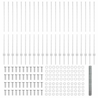 Zaun mit Pfosten Silber 1,4 x 50 m Stahl