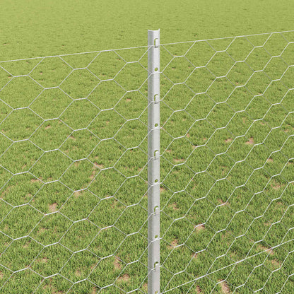 Zaun mit Pfosten Silber 1,4 x 50 m Stahl