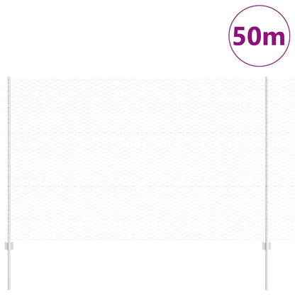vidaXL Clôture avec poteaux argentée 1,5 x 50 m Acier