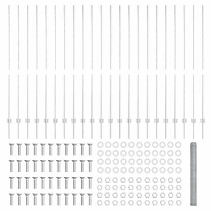 Zaun mit Pfosten Silber 1,6 x 50 m Stahl