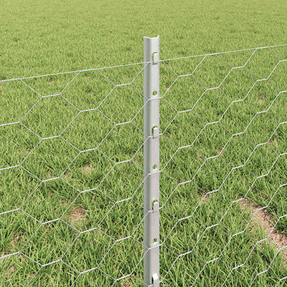 vidaXL Clôture avec poteaux Argenté 0,4 x 100 m Acier