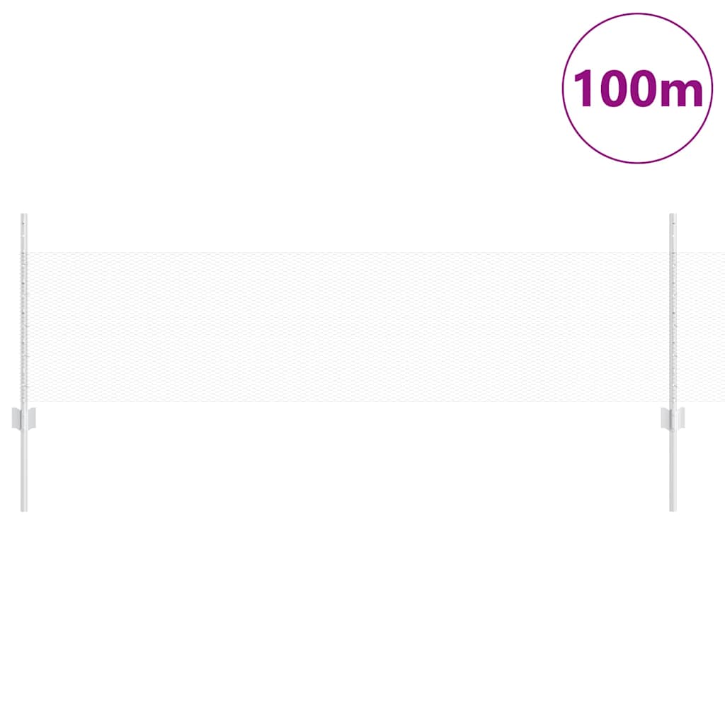 Zaun mit Pfosten Silber 0,5 x 100 m Stahl