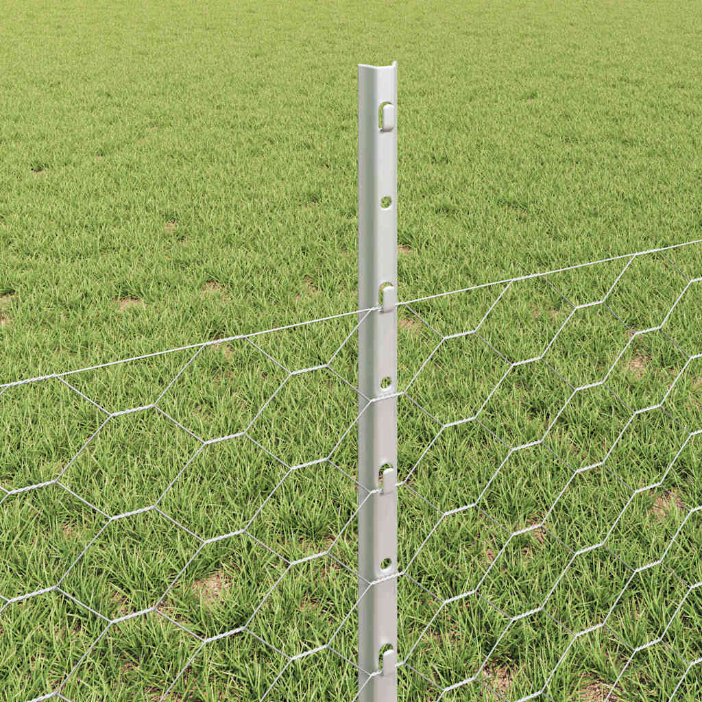 vidaXL Clôture avec poteaux Argent 0,5 x 100 m Acier