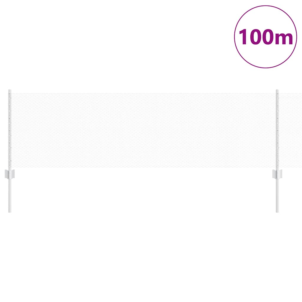 vidaXL Zaun mit Pfosten Silber 0,6 x 100 m Stahl