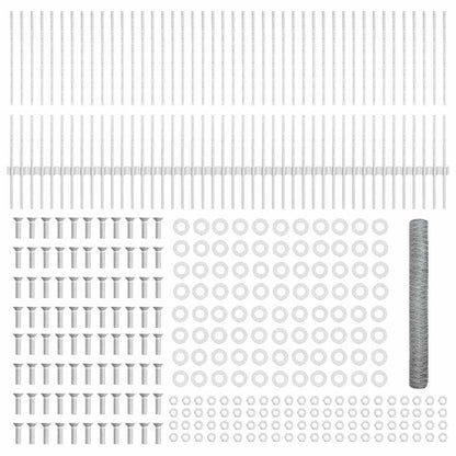 Zaun mit Pfosten Silber 1 x 100 m Stahl