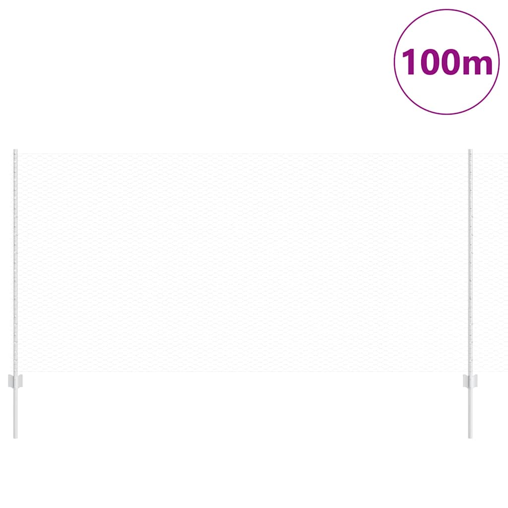 vidaXL Clôture avec poteaux Argent 1,2 x 100 m Acier