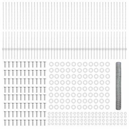 vidaXL Clôture avec poteaux Argenté 1,2 x 100 m Acier