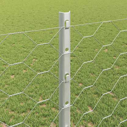 vidaXL Clôture avec poteaux argentée 1,2 x 100 m Acier