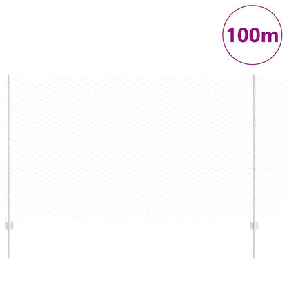 vidaXL Clôture avec poteaux argentée 1,4 x 100 m Acier