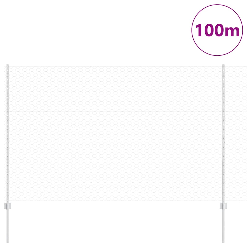 vidaXL Clôture avec poteaux argentée 1,5 x 100 m acier