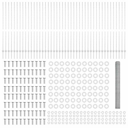 Zaun mit Pfosten Silber 1,6 x 100 m Stahl
