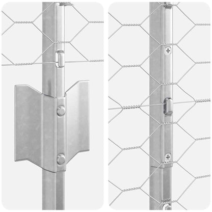 vidaXL Clôture avec poteaux Argent 1,6 x 100 m Acier