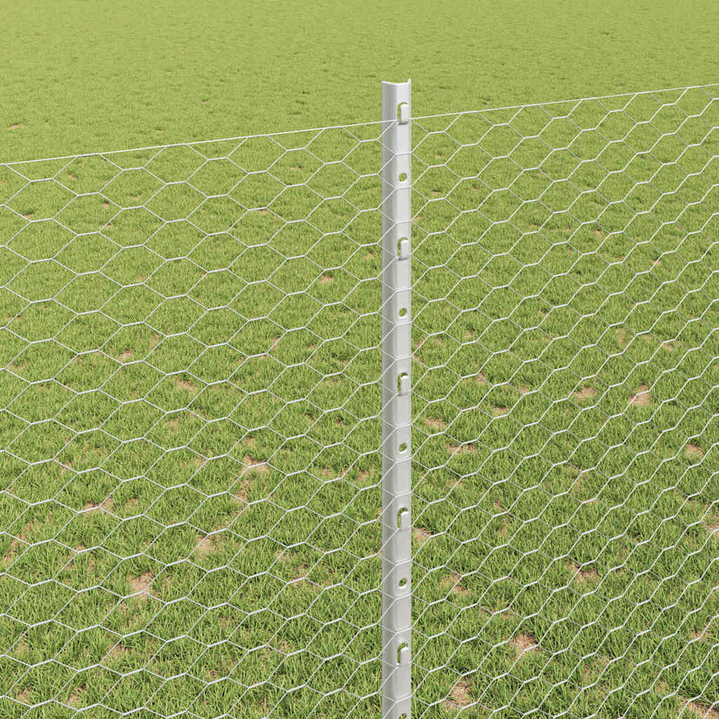 vidaXL Clôture avec poteaux Argent 1,6 x 100 m Acier