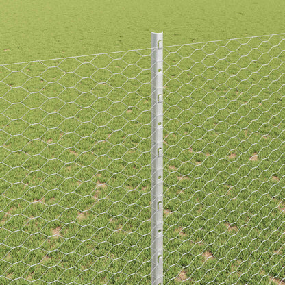 vidaXL Clôture avec poteaux Argent 1,6 x 100 m Acier
