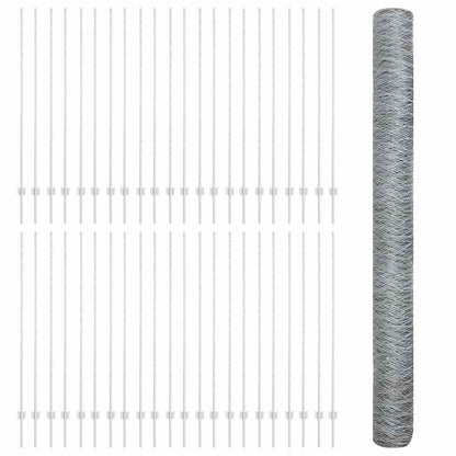 vidaXL Clôture avec poteaux Argent 1,6 x 100 m Acier