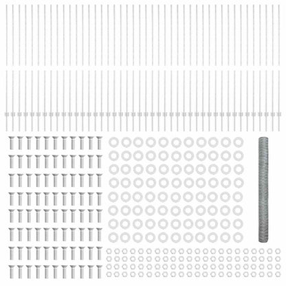 Zaun mit Pfosten Silber 1,6 x 100 m Stahl
