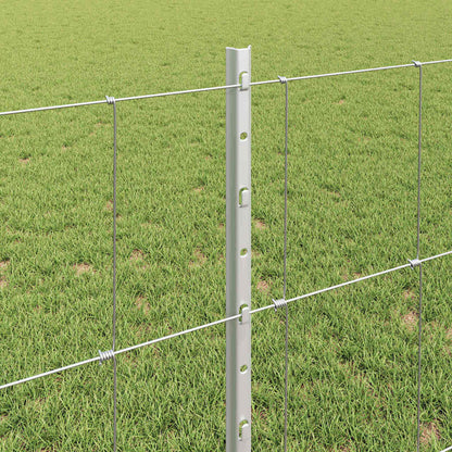 vidaXL Zaun mit Pfosten Silber 0,8 x 25 m Stahl