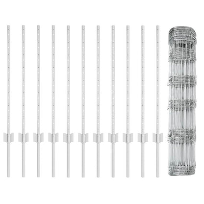 vidaXL Zaun mit Pfosten Silber 0,8 x 25 m Stahl